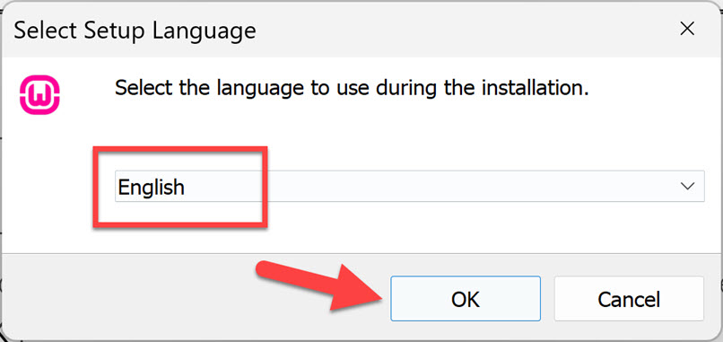 Select Setup Language