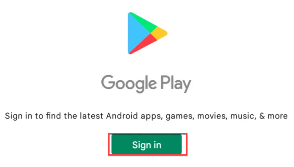 Signing in to Google Play in BlueStacks