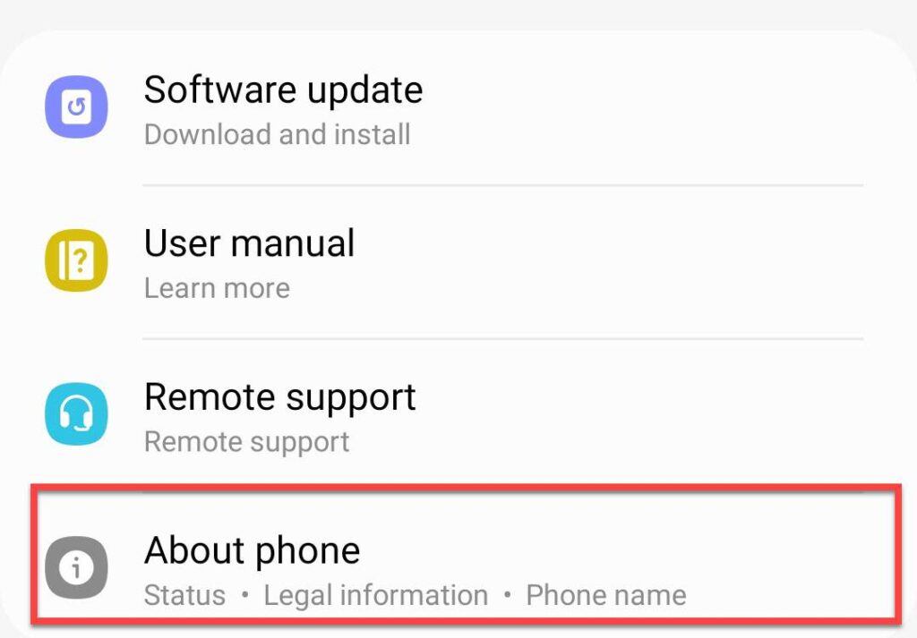 Go to About phone in Settings