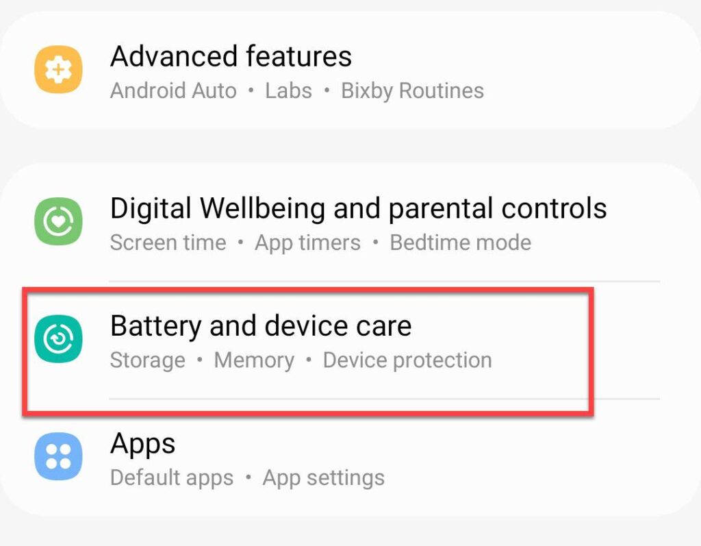 Go to Battery and device care
