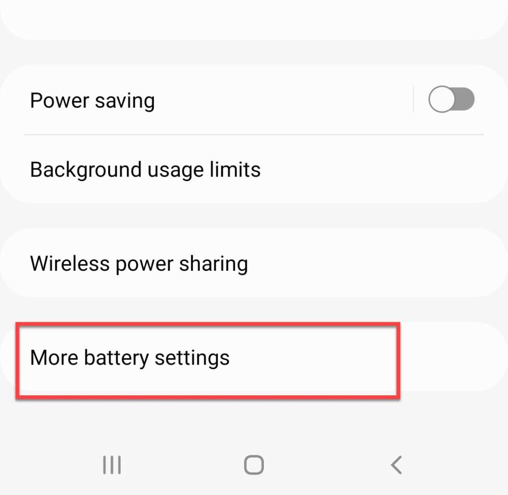 Select More battery settings