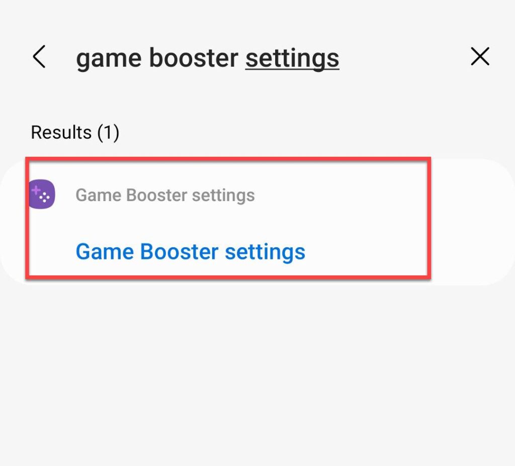 Search for game booster settings