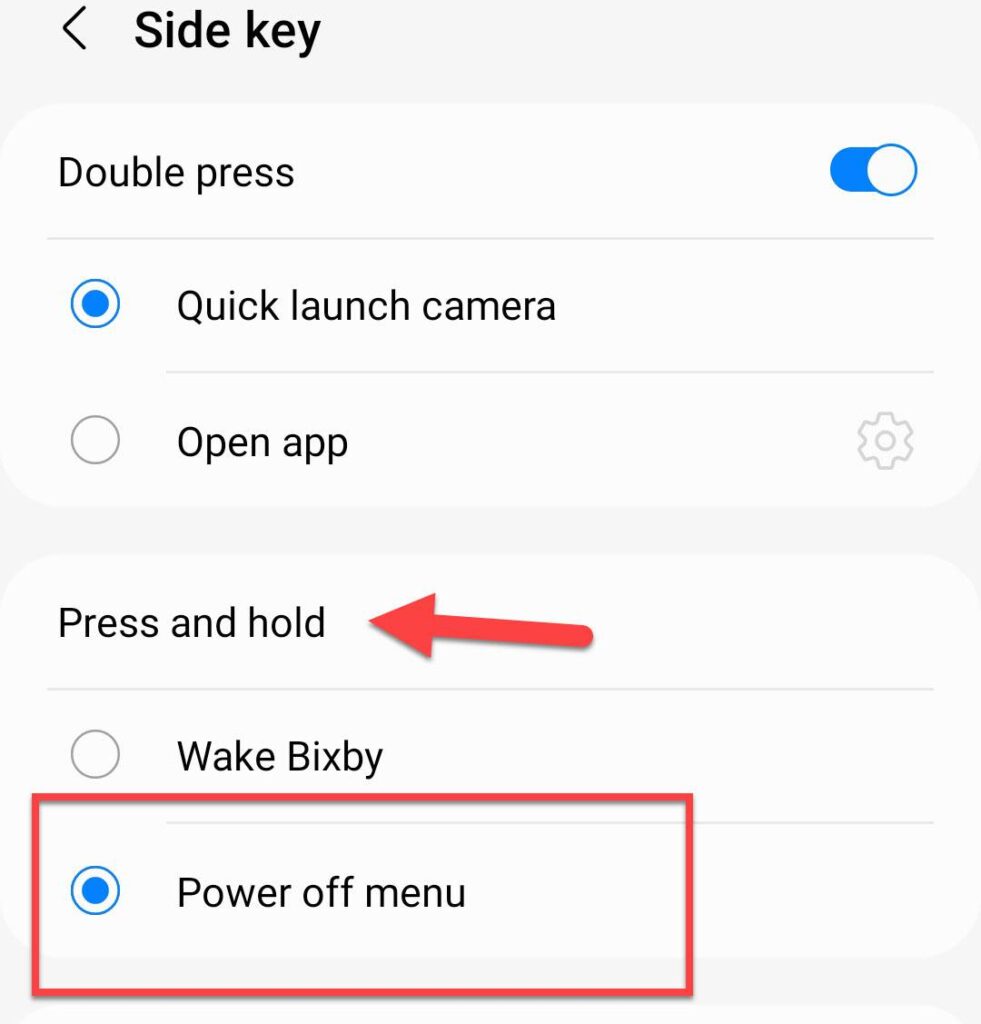 Select Power off menu