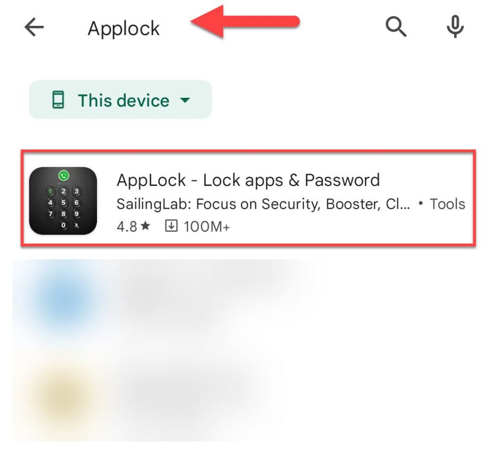 Search for AppLock