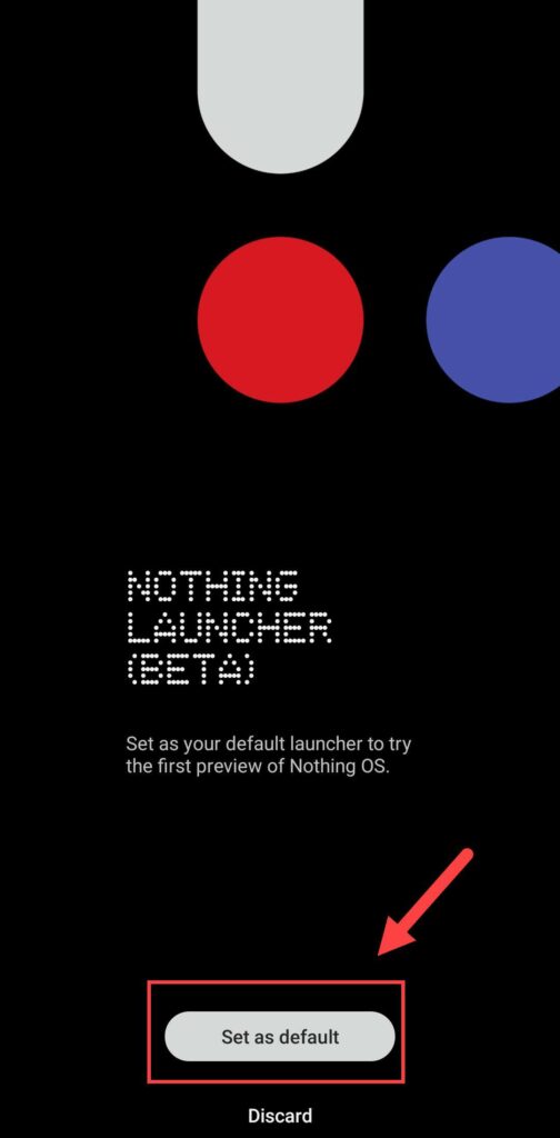 Set Nothing Launcher as default launcher