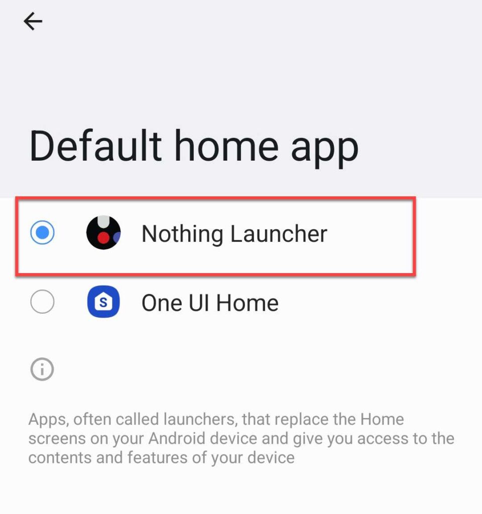 Select Nothing Launcher