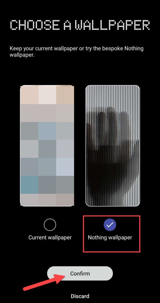 Choose Nothing Wallpaper for the Launcher wallpaper