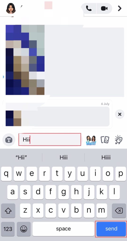 Type your message then “Send” it.