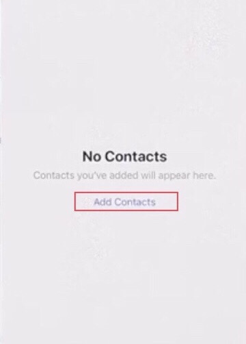 Tap to “Add Contacts.”