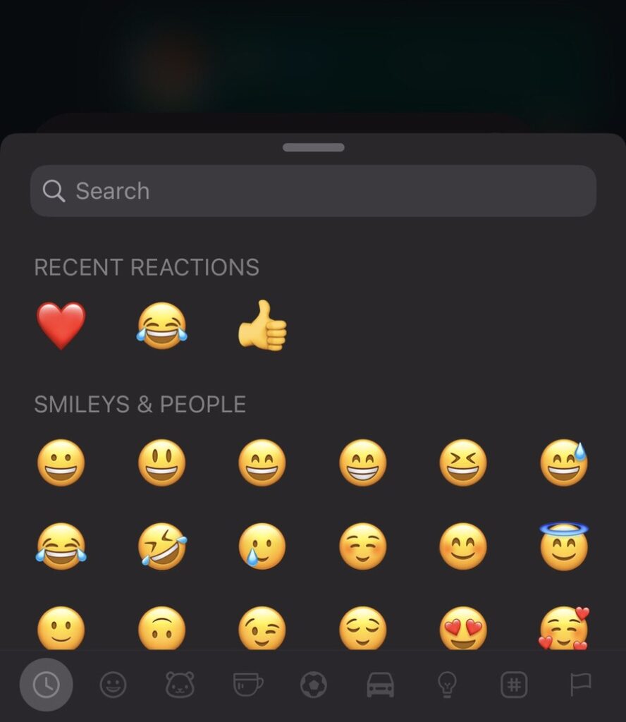 Select your favorite emoji to add to the list of emoji reactions.