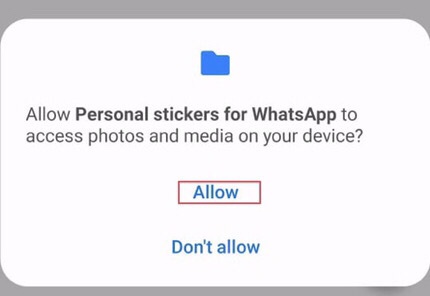 Tap “Allow” to permit the app access to photos and files on your device.