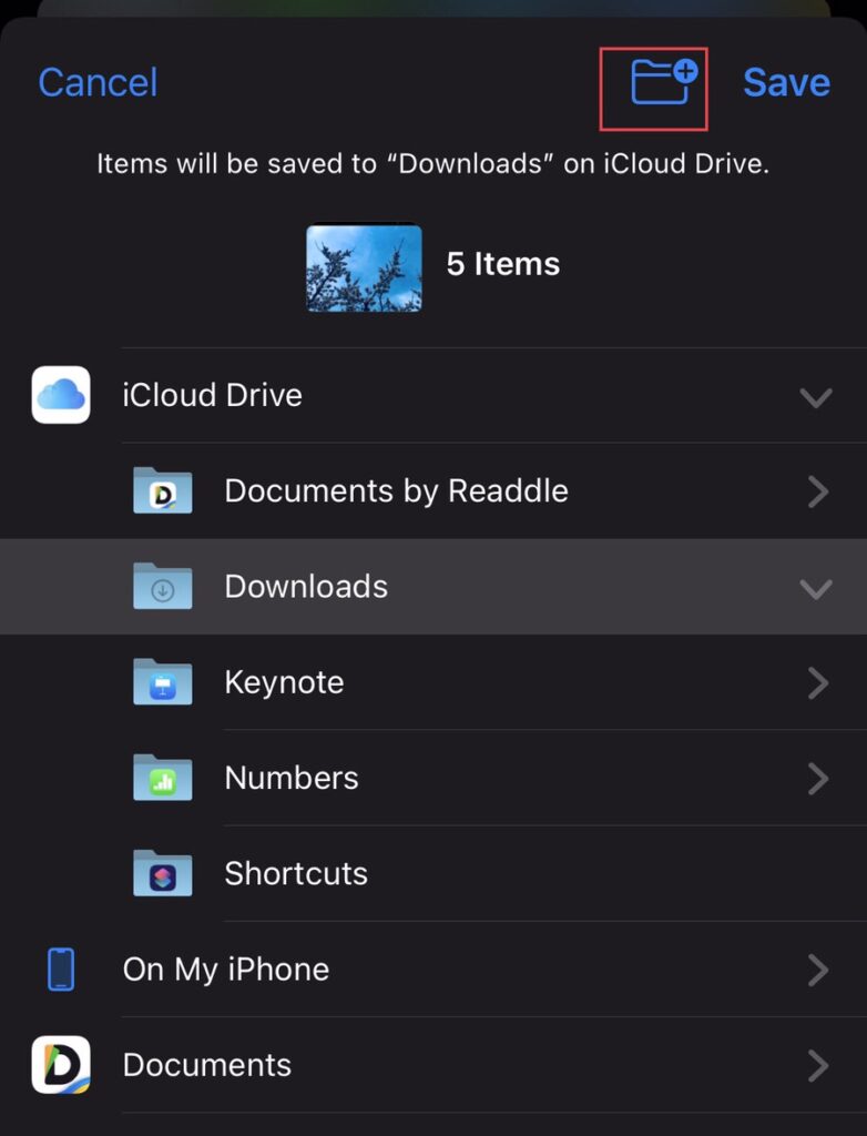 To create a new folder, tap on the “Add Folder” sign.