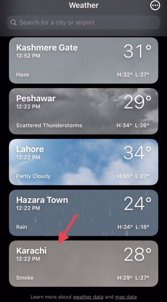 Now the city is added to the weather app.