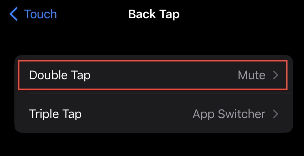 Tap on the "Double Tap" option.