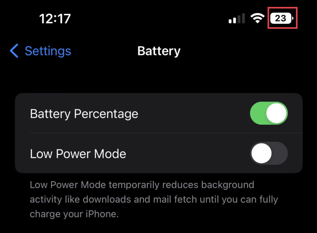 Now you see the battery percentage on your iPhone's screen.