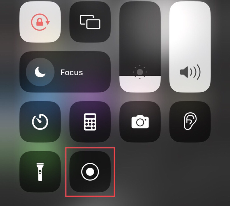 Tap on "Screen Record" on the control centre menu.
