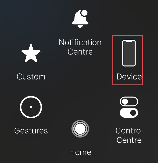 Tap on the home button and select "Device"