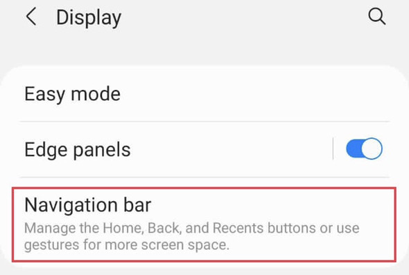 Choose the "Navigation bar" option.