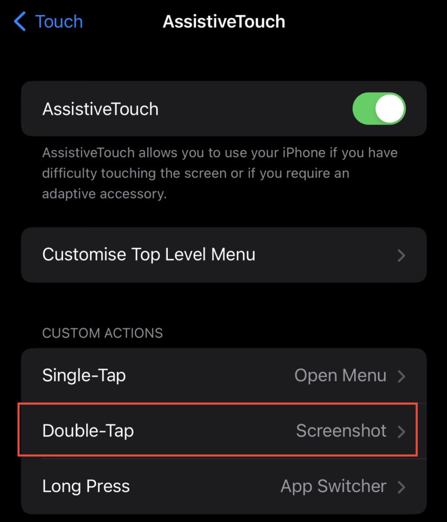 Double Tap Assitive touch 5 Ways to Take a Screenshot On iPhone 14, 14 Pro, & 14 Pro Max