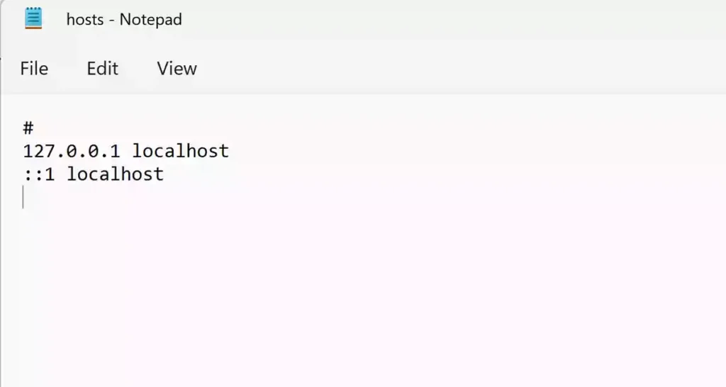 Now Modify Your Hosts File on Windows 11