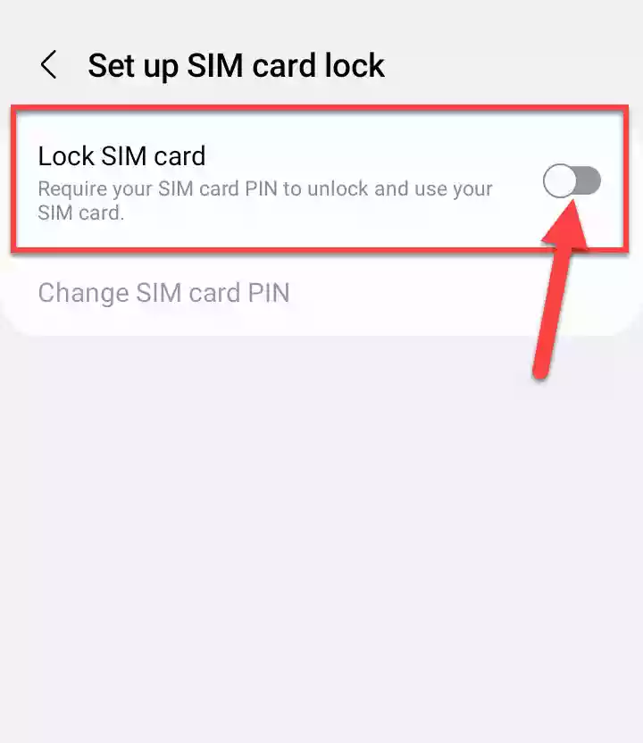 Lock SIM card