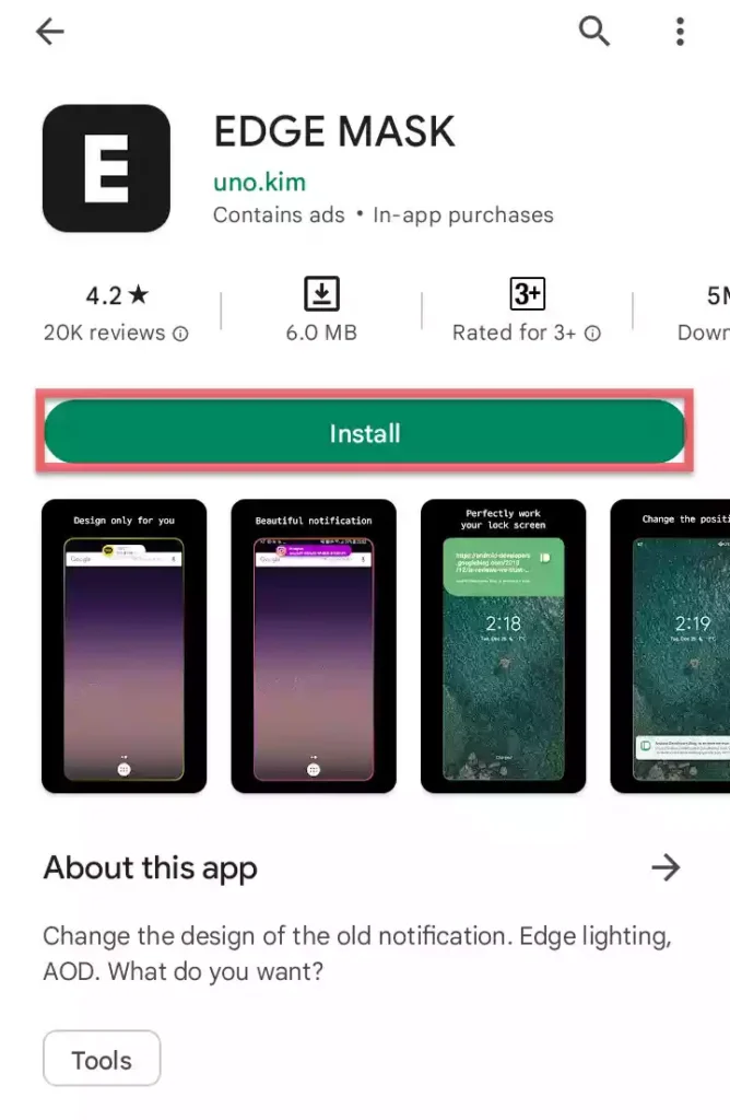 Edge Mask on Play Store