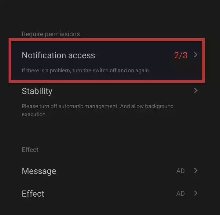 Notification access