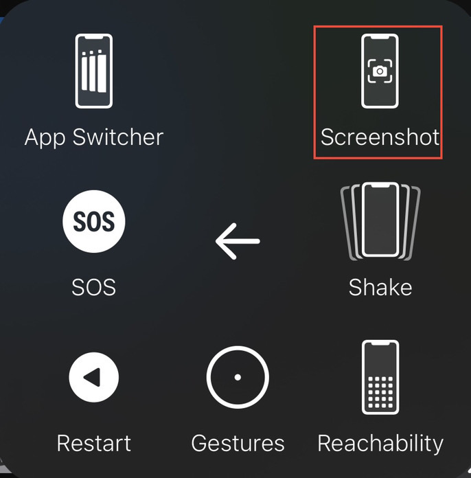 Finally, tap to "Screenshot" any things you would like