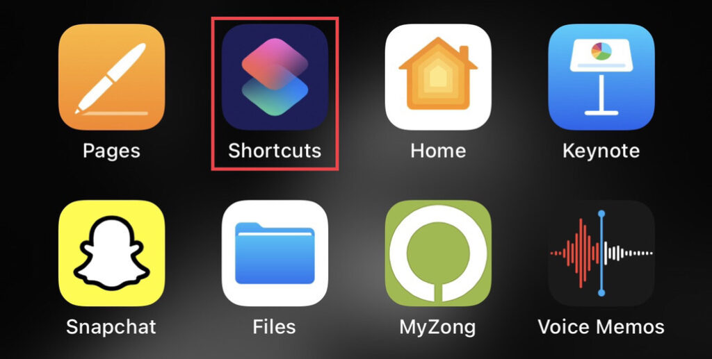 Go to the "Shortcut" app.