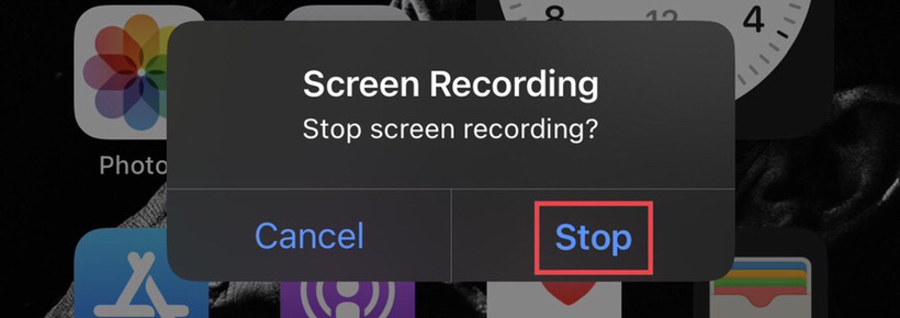 Tap to "Stop" the recording.