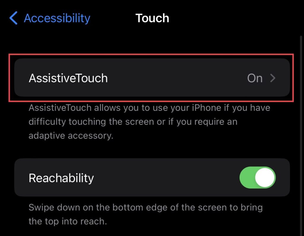 Now tap "Assistive Touch."