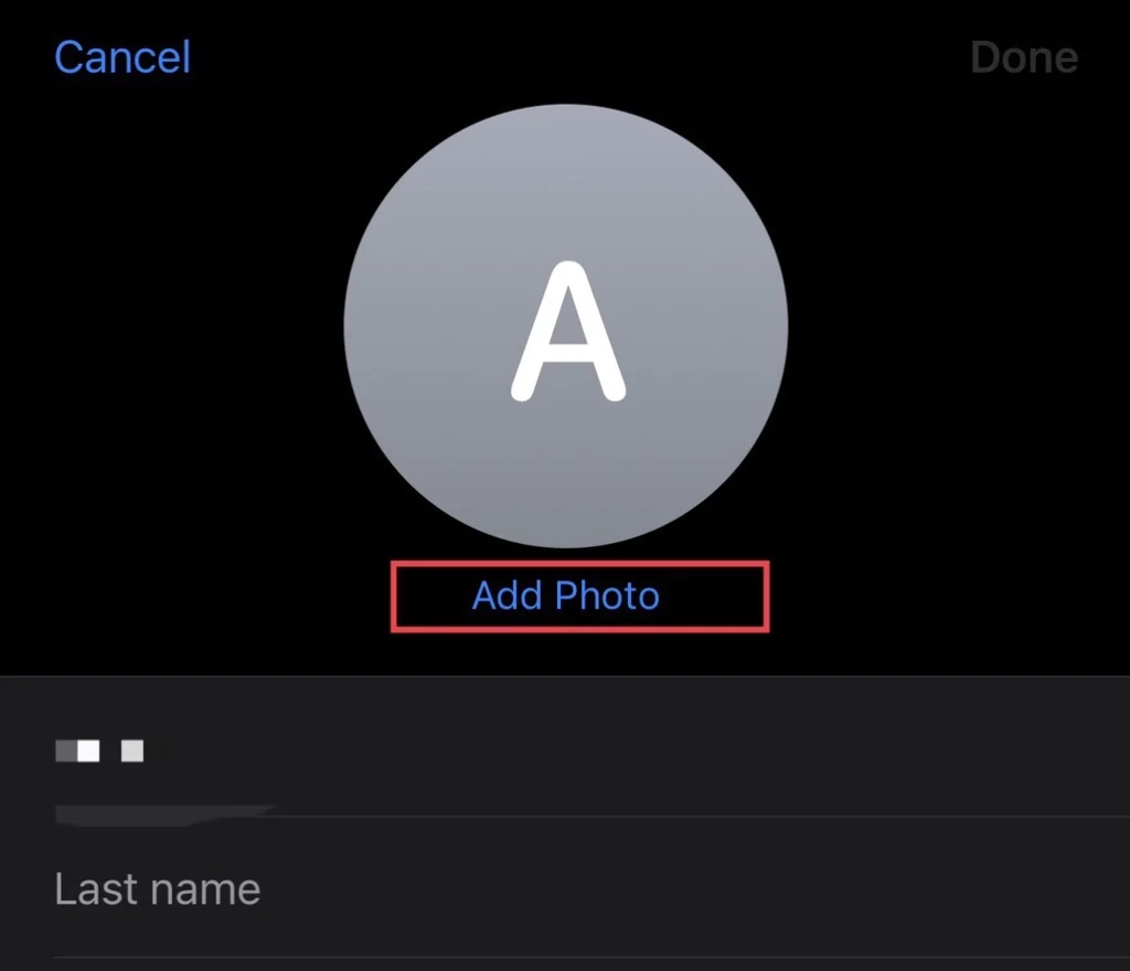 Now tap to "Add Photo."