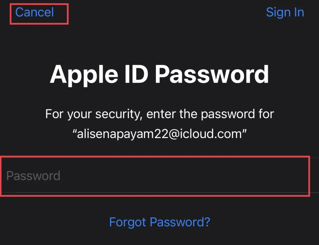 Enter your Apple ID password to recover the passcode if forgotten.