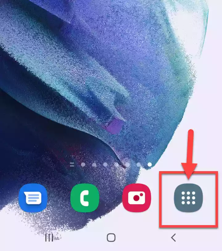Apps screen icon on home screen