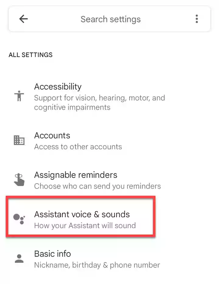 Tap on Assistant voice & sounds