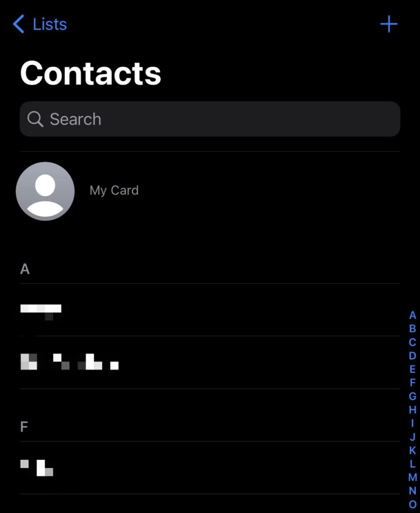 Select a contact from the contact list.