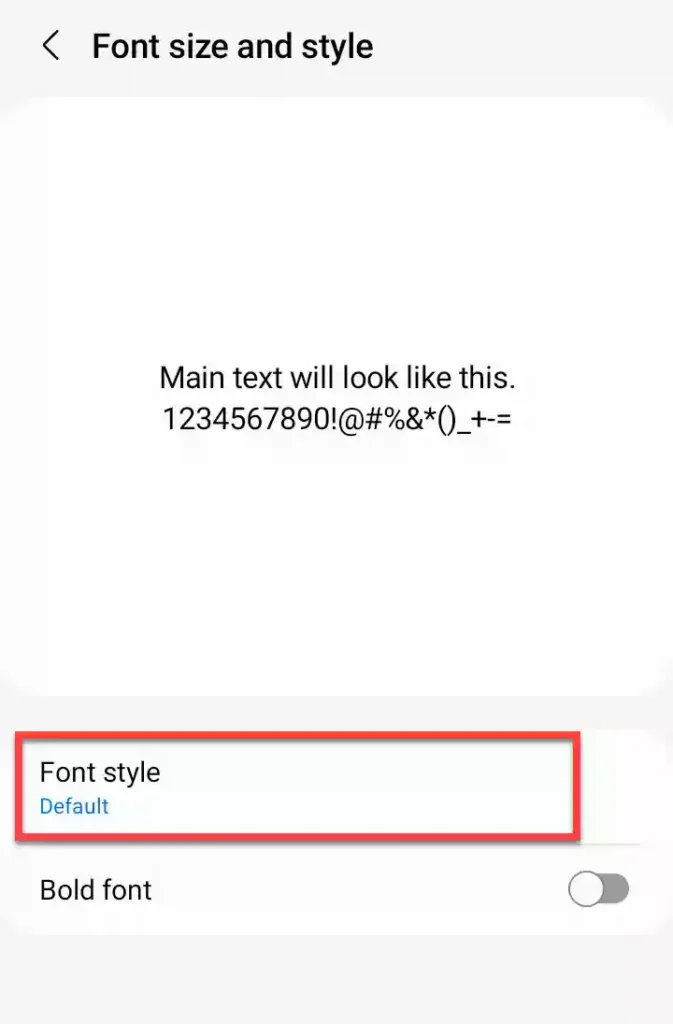 Font style