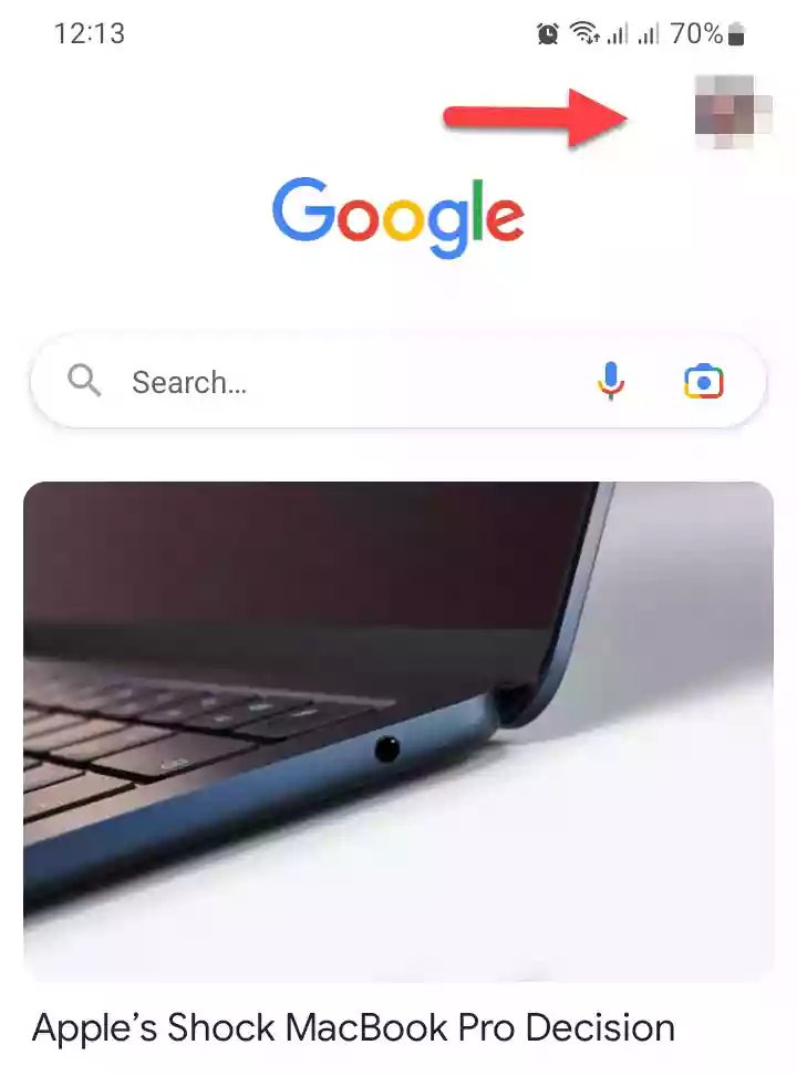 Tap on Google Profile on the Google app