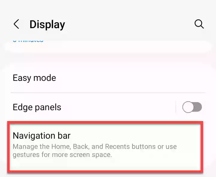 Tap on Navigation bar to Customize Navigation Bar on Samsung Galaxy S22