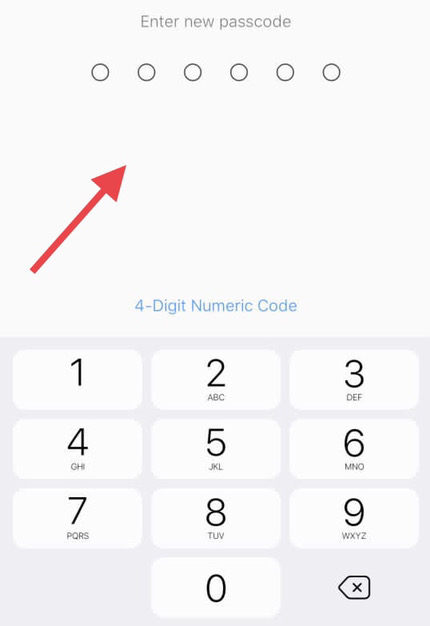 Now type a new passcode for your Android phone.