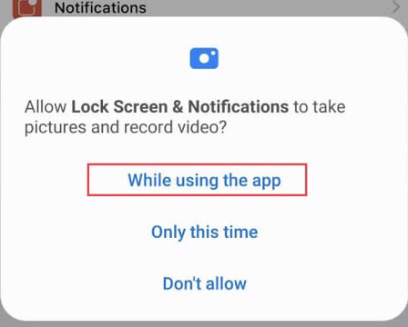 Choose the "While using the app" option.