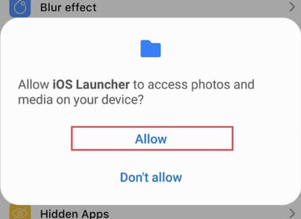 Tap to "Allow" the app to access photos and files.