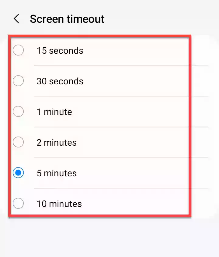 From here you can change Screen Timeout on your Samsung S22 Plus/Ultra