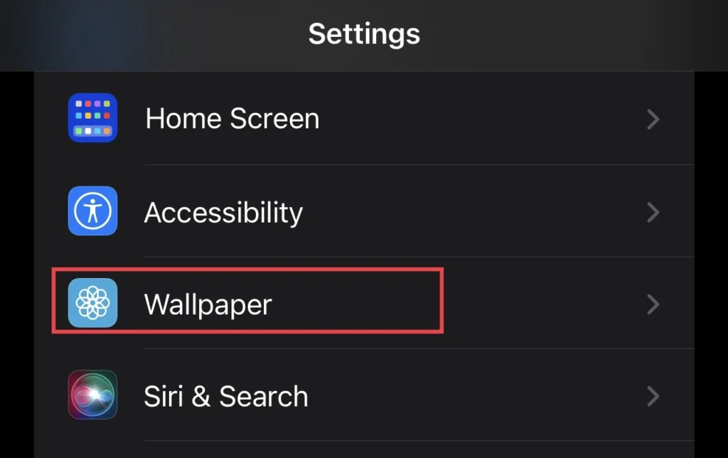 Select "Wallpaper" from the settings menu.