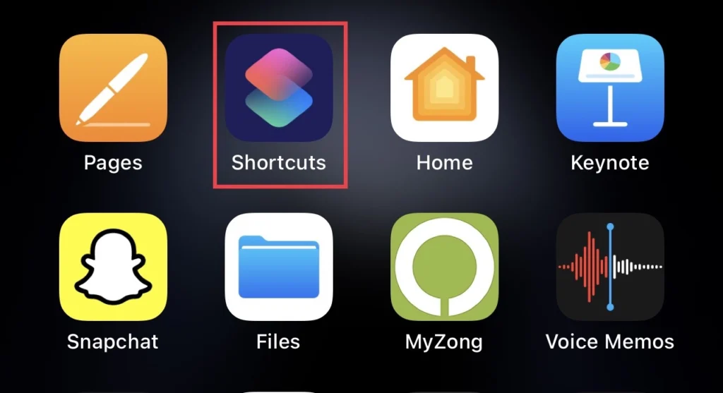 Open the shortcut app on your device.