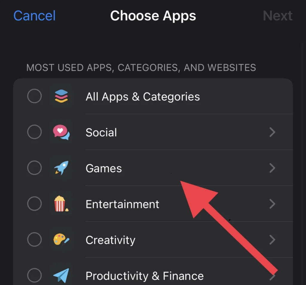 Select any app category you would like. 