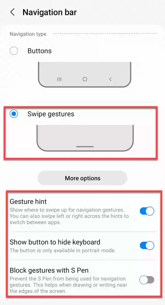 Swipe gestures as Navigation type