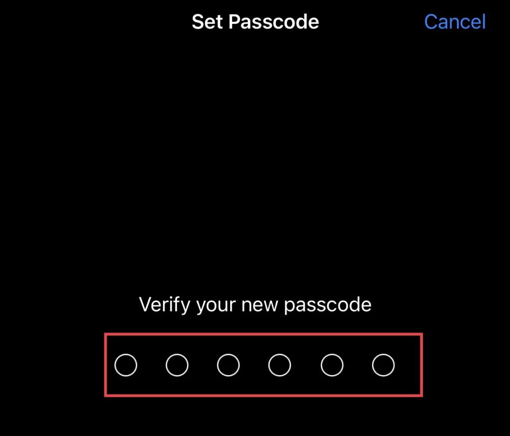 Now verify your passcode by entering it once again.