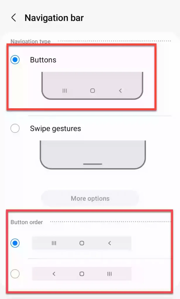 Buttons as Navigation type