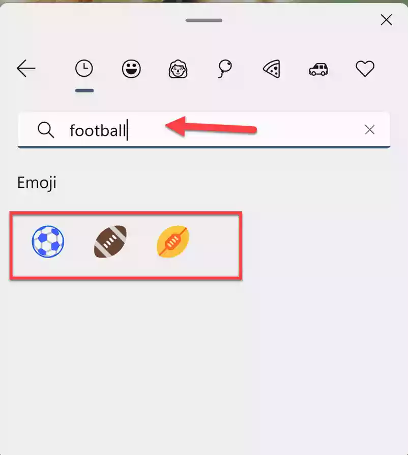 search for emojis in the Emoji keyboard